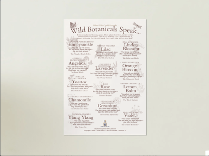 A2 size Wild Botanicals Speak unframed print on plain backdrop.